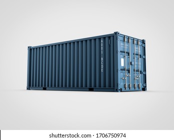 D Rendering Closed Black Shipping Container Stock Illustration