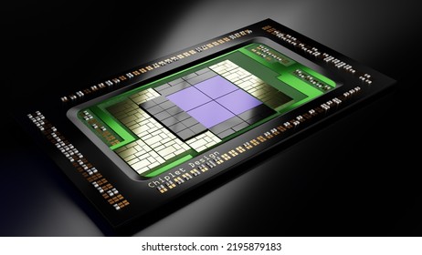 3d Illustration Chiplet Multichip Module Mcm Stock Illustration