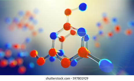 D Illustration Molecule Model Science Medical Stock Illustration