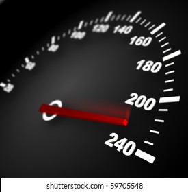 3d Illustration Speedometer Moving Arrow High Stock Illustration