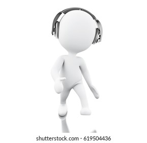 D Illustration White People Listening Enjoying Stock Illustration