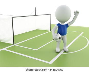 D Illustration White People Soccer Ball Stock Illustration