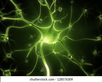 D Rendered Illustration Nerve Cell Stock Illustration