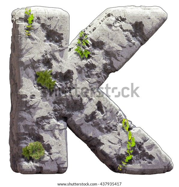 3d Rendering Prehistoricrocky Letter K Stock Illustration 437935417