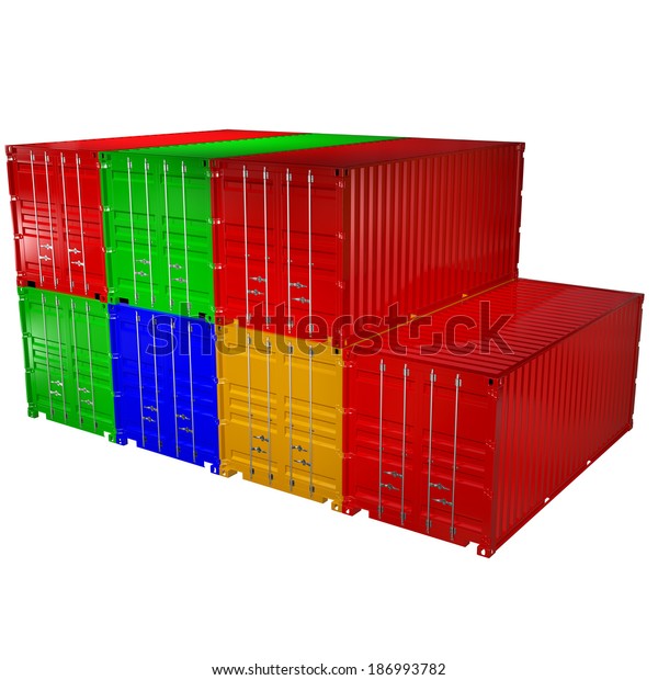 D Rendering Shipping Ft Container Stock Illustration