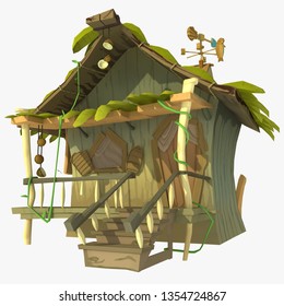 3d Rendering Stylized Jungle Hut Stock Illustration 1354724867