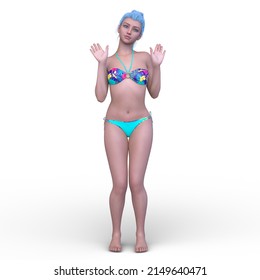 D Rendering Woman Bikini Stock Illustration Shutterstock