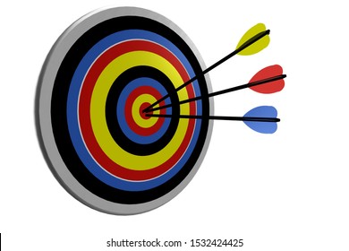 Red White Target Arrows Bullseye Shadows Stock Vector Royalty Free