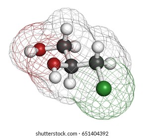 Mcpd Carcinogenic Food Byproduct Molecule Produced Stock Illustration