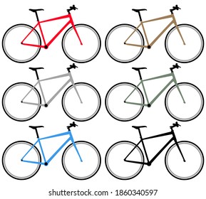 Seamless Pattern Bicycles Isolated On White Stock Vector Royalty Free