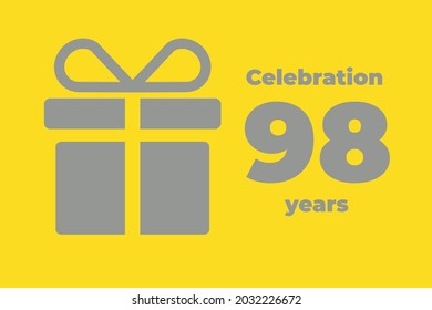 98 Th Anniversary Happy 98th Birthday Stock Illustration 2032226672