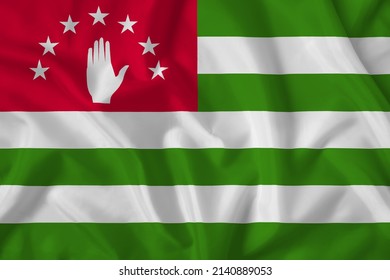 Abkhazia Flag Fabric Texture Close Shot Stock Illustration 2140889053