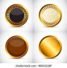 Abstract Gold Label Red Ribbon Template Stock Vector Royalty Free