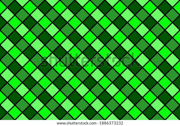 Abstract Green Checkered Background Design Stock Illustration