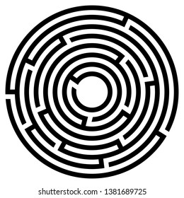 Abstract Maze Labyrinth Entry Exit Stock Illustration