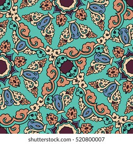 Abstract Seamless Patchwork Pattern Arabic Tile Stock Illustration