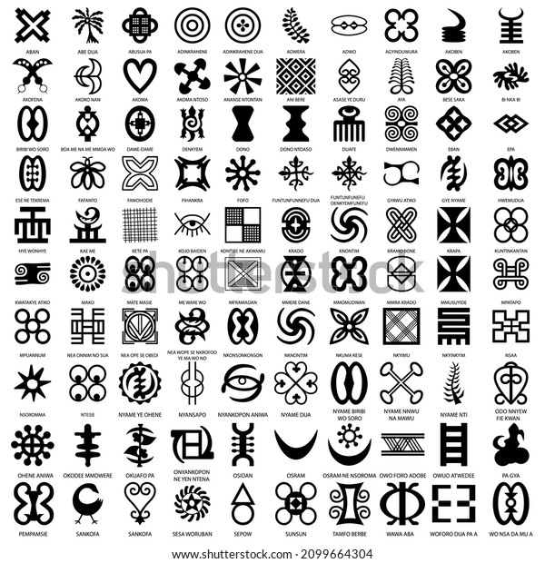 S Mbolos Africanos Adinkra Para Tela Logo Ilustraci N De Stock