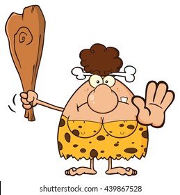 Angry Blonde Cave Woman Cartoon Mascot Shutterstock