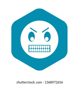 Angry Emoticon Icon Simple Style Isolated Stock Illustration