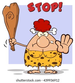 Angry Blonde Cave Woman Cartoon Mascot 스톡 일러스트 438359647 Shutterstock