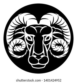 Horoscope Zodiac Signs Circular Aries Ram Stock Vector Royalty Free