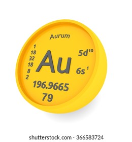 Gold Au Periodic Table Elements Names Stock Vector Royalty Free