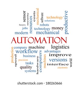 Automation Word Cloud Concept Great Terms Stock Illustration