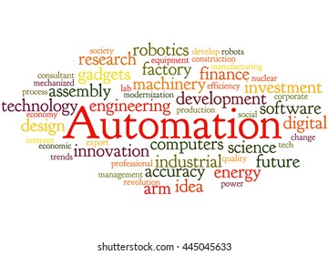 Automation Word Cloud Concept On White Stock Illustration 445045633