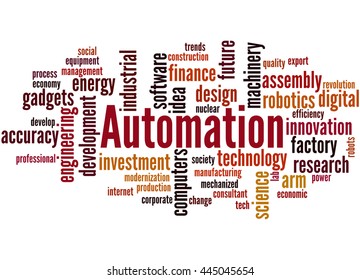 Automation Word Cloud Concept On White Stock Illustration