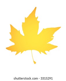 Autumn Sycamore Leaf Silhouette Stock Illustration 3315291