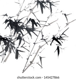 Bamboo Chinese Ink Wash Painting Stock Illustration 145427866