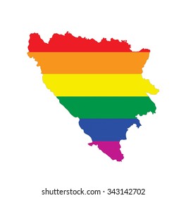 Bosnia Country Gay Pride Flag Map Shutterstock