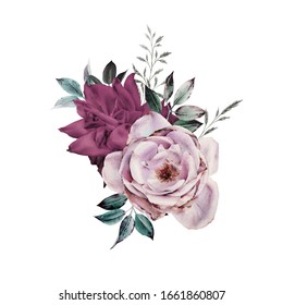 Bouquet Peonies Watercolor Can Be Used Stock Illustration 205493251