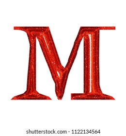 Bright Red Sparkling Shiny Plastic Letter Stock Illustration