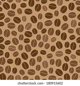 Coffee Beans Seamless Texture Vector Illustration Stock Vector Royalty