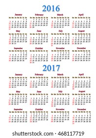 Calendar Years English Template