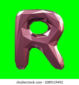 Capital Latin Letter R Low Poly Stock Illustration 1089119492