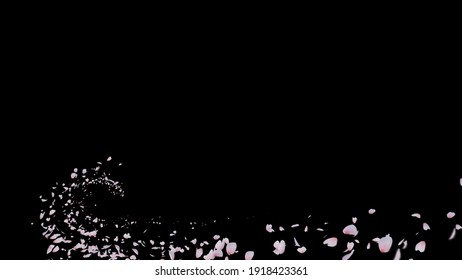 Cherry Blossom Realistic Petals Alpha Channel Stock Illustration