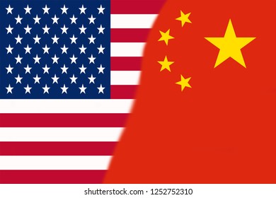 China Usa Two Half Flags Together Stock Illustration