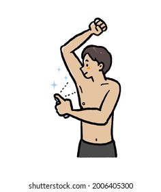 Clip Art Man Using Antiperspirant Stock Illustration 2006405300