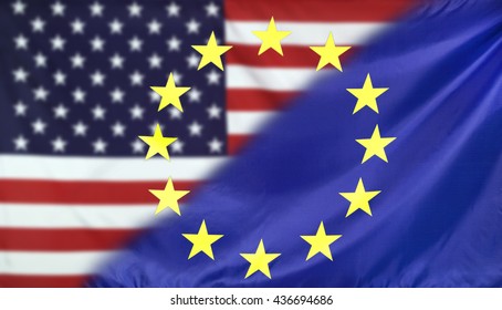 Concept United States European Union Flags Shutterstock