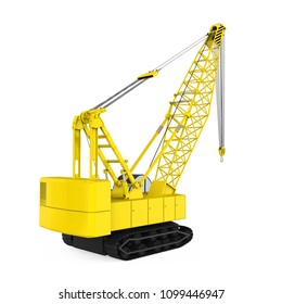 Yellow Crawler Crane Isolated On White 스톡 벡터 로열티 프리 507928843