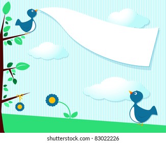 Background Cute Birds Sign Stock Illustration 82097518