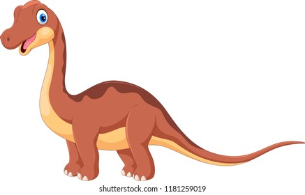 Brontosaurus Highest Dino Dinosaur Cartoon Character Stock Vector