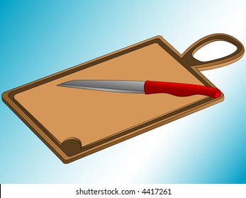 Cutting Board Kitchen Knife Stock Vector Royalty Free