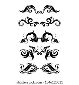 Set Various Tattoo Shapes Tribal Art Stock Vector Royalty Free 197697455