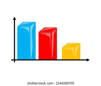 Decreasing Bar Chart On White Background Stock Illustration 2146500705