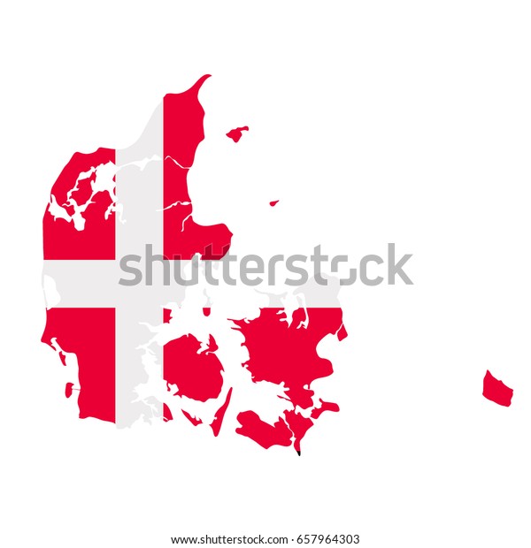 Denmark Flag Map Country Outline National Stock Illustration 657964303