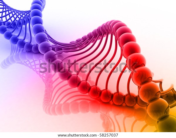 Digital Illustration Dna Structure 3d On Stock Illustration 58257037