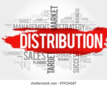 Distribution Word Cloud Business Concept Stock Illustration